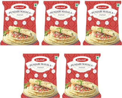 balasa PUNJABI MASALA 200 GMS Papad x Pack of 5 - Combo Masala Papad (Pack of 5)