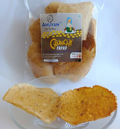 ANUVAN FEEL THE UTSAV Handmade Aloo Papad | Crispy Aloo Papad | Falhari Aloo Papad Masala Papad (Pack of 2)