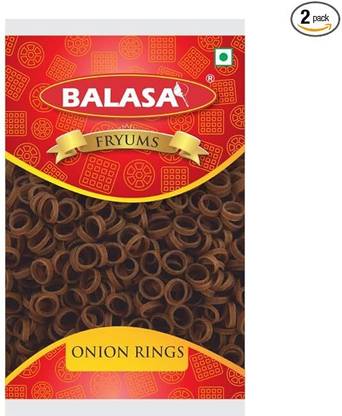 balasa Onion Ring Fryums 360g, Crunchy & Tasty Healthy Snacks Fryums 180g (Pack of 2) Fryums (Pack of 3)