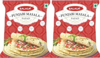 balasa PUNJABI MASALA 200GMS Papad x Pack of 2 - DOUBLE PEPPER COMBO Masala Papad (Pack of 2)