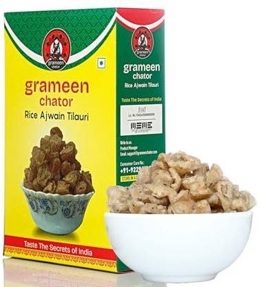 Grameen Chator Rice Ajwain Tilauri | Authentic Bihari Snack | Sun Dried Rice Flakes Fryums