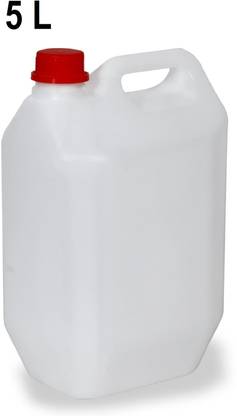 kgn traders Plastic Can 5 Liter With Lid Long Lasting and Durable Can White Color 5 L Fuel Can