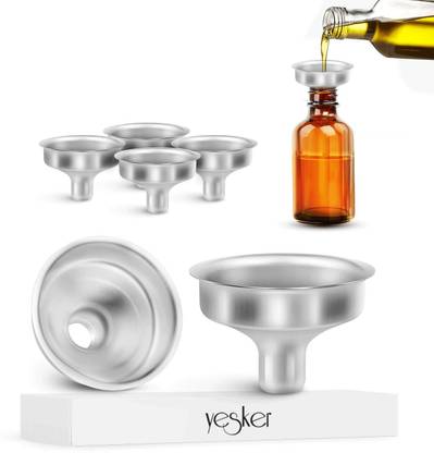 Erza 6 Pc Stainless Steel Mini Funnels for Miniature Bottles, Essential Oils, Liquids Stainless Steel Funnel