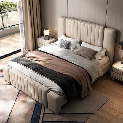 AF Jumanji Upholstered Bed In Suede (WITHOUT SIDE TABLE & METTRESS) Bed Legs