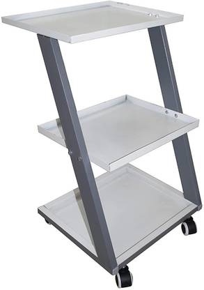 Tycoon Physio Solutions Heavy Duty Z Shape Multipurpose 3 Compartments Unique Instrument Z Trolley Work Station Tray
