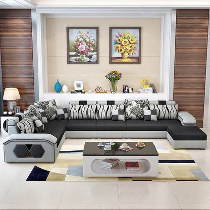 AF U Shape Sofa Set : 7 Seater 142" Wide Reversible Modular Sectional Sofa Legs