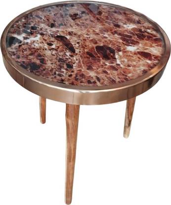 gold decor Digital glass coffee table stainless steel gold Furnished Ring TableTop-Brown Glass Coffee Table