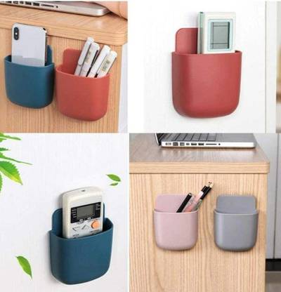 JAMAM JAMAM Wall Remote Mobile Charging Stand Drilling Free Stand (Random) (Set of 4) Shelf Tray|Cup Hanger
