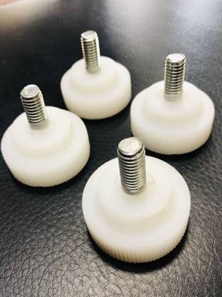 PP FURNITURE Smooth Glide inverter stand table adjuster white thread type (Pack of 8PC) Sofa Legs