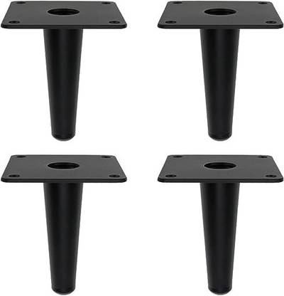 Pramukh Fashion 4 Pcs Round Inclined Sleek Tapered Chair Legs Sofa Table Legs (4 Inch, Black) Sofa Legs