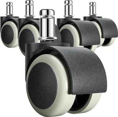 Maktune Technologies Heavy Duty Office Chair Wheels, Mute Rotating, Fits 99%, Black/Grey, Set of 5 Swivel Furniture Caster