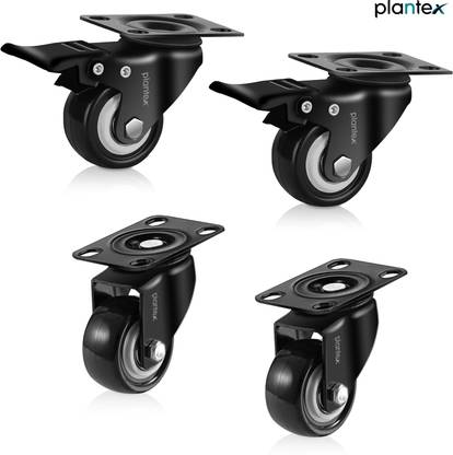 Plantex 1.5 In Caster Wheel/Soft PU Swivel/360 Degree Rotating & Moving Caster Wheels Swivel Furniture Caster