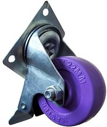 Implemental 4 Pc Rubber Trolley Wheels 2 inch (Plate Type With 2 Brake and 2 without brake) Industrial Furniture Caster