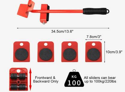 BOLDHIGH Furniture Lifter Mover Tool Large Home Appliance Moving Kit Appliance Furniture Caster