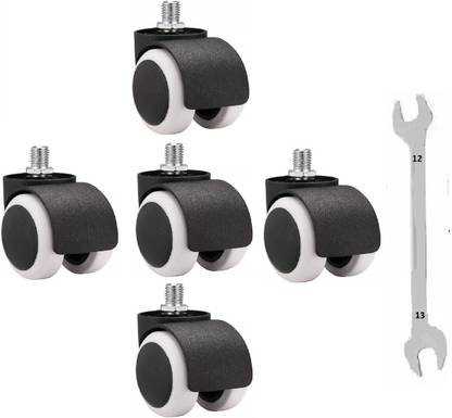 Growvibe Heavy Duty Caster White Chudi With Pana Wheels for Rolling Computer Chairs Wheel Appliance Furniture Caster
