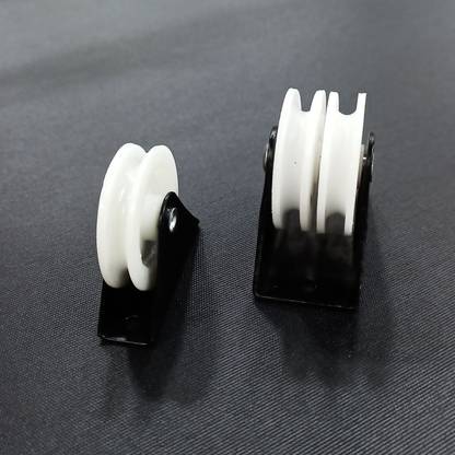 FapBadri Single and Double Pulley for Cloth Drying Stand, MS Base with PVC Swivel Furniture Caster