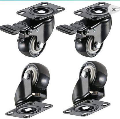 Vrushti Heavy Pu Wheel 2' inch Swivel Caster Wheel ( 2 brack 2 with out brack) Swivel Furniture Caster