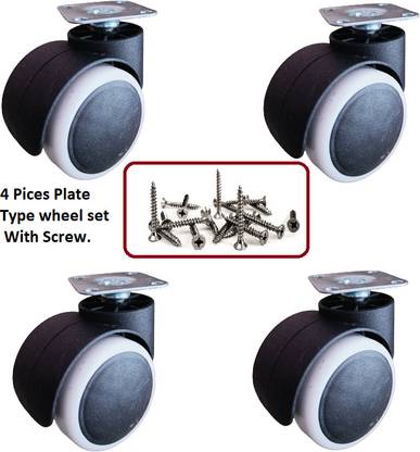Biway White Plate Type Wheels Appliance Furniture Caster Appliance Furniture Caster