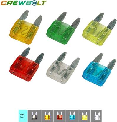 Crewbolt Regular Mini Blade Fuse 20 AMP 10 PC Automotive Fuse Electrical Fuse Fuse Replacement Kit