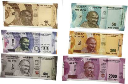 PTCMart Dummy Currency notes 50 each 10-50 | 100-200 | 500-2000 India notes 300pcs gag fake notes Gag Toy