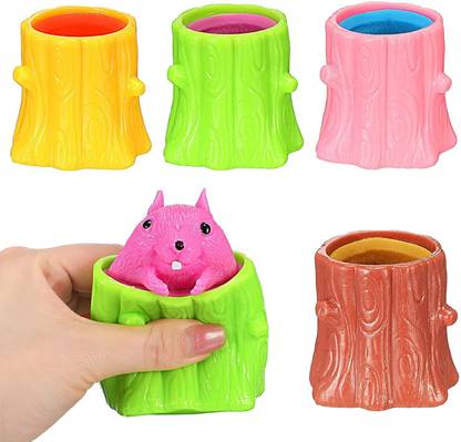 AGC Squirrel Squeeze Toy Stress Relieve (color As Availability) (Pack Of 1) Stress Relief Toy Gag Toy