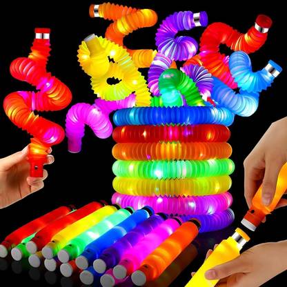 AGC Pop Tubes Flashing LED Lights (Color As Per Availability Ships) (Pack of 1 Tube) Stress Relief Toy Gag Toy