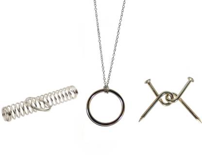 MYSTIFY MAGIK Ring on Chain, Spring Puzzle and Nail Puzzle 3 Magic Trick Set Brain Teaser Metal Wire Puzzles magic Gag Toy