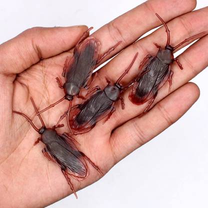 MIG-21 Scary Cockroach Prank Toy Set - Pack of 3 Realistic Rubber Insect Toys Cockroach Prank Toy Gag Toy