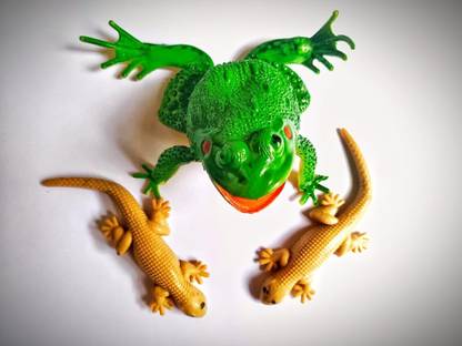 Swikaar Fake Frog & Lizard Figure Toy House Gecko Rubber Practical Jokes Fake Frog Gag Toy