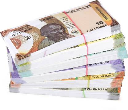 Toygenic Assorted 100 10rs Indian Currency Toy Notes for Kids - Educational Set note Gag Toy