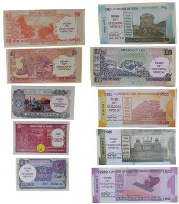 PTCMart Dummy Currency note 50 each 1-2 | 5-10 | 20-50 | 100-200 | 500-2000, 500pcs gag fake notes Gag Toy