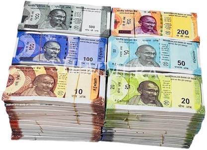 SHIMMERA (100 Each x 6 = 600 Fake Note) Playing Indian Currency Fake Note Gag Toy