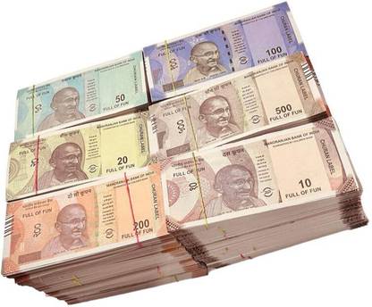 SHIMMERA Fake Notes (600 Nots) 10,20,50,100,200,500 Playing Learn Money Skills Fake Money Nakli Note Learning and Education Money for Kids (Total 600 Notes) Fidget Toy Gag Toy