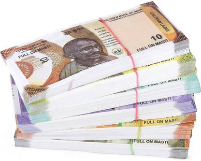 4GX Combo (9 Each x 6=54 Nakli Note) Playing Indian Currency Notes for Fun Paper Kids churan wale Note (Nakli Note-10,20,50,100,200,500 ) Children Currency Gag Toy