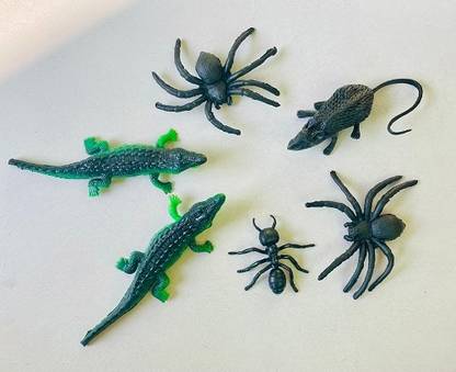 VEDY animal toys rubber rat,spider,ant and crocodile gang set Gag Toy