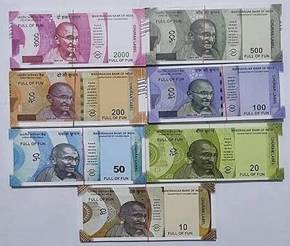 BRILLARE Dummy Currency 500 Fake Notes Artificial Playing Currency Learn Money Skills Gag toy Gag Toy
