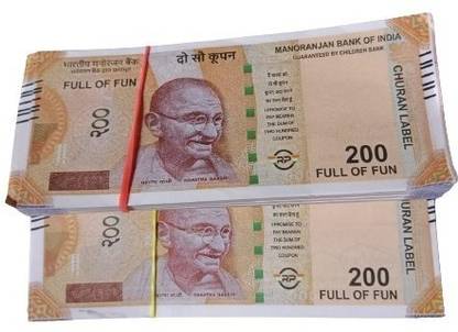 BBS DEAL Rs 200 ka Bundle of 2 (200 note ) Nakli Indian Currency New Fake currency Note Gag Toy