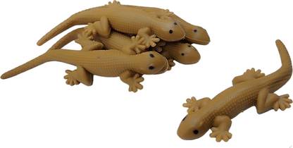 musbu Pack of 6pcs) Lizard Brown light and Fake Rubber Novelty Prank Life Like Lizard Brown light Gag Toy
