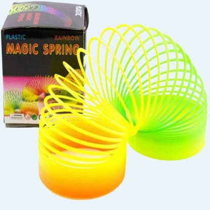 niveeka Rainbow Magic Plastic Spring Toy Spring Gag Toy Bouncy Expandable N66 Magic Spring Gag Toy