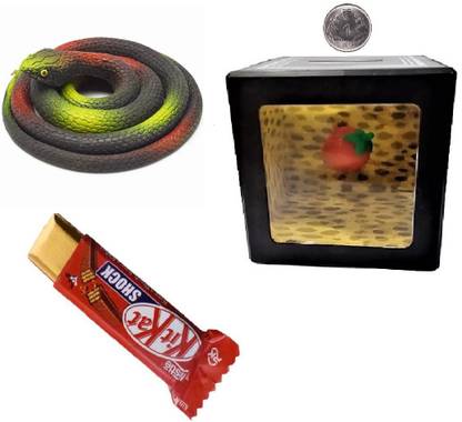 URBANE CHIC Coin Wonder Bank, Shock Chocolate, Rubber Snake Prank Joke Fun Pack of 3 Pcs Snake, Choclate, Money Bank Gag Toy
