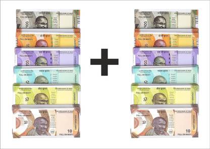 FIER (20*6=120 Notes) (Rs.10, Rs.20, Rs.50, Rs.100, Rs.200, Rs.500 Notes) Currency fake currency Gag Toy