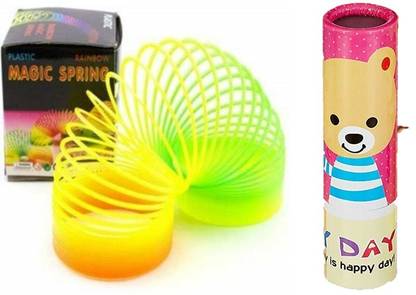 V India Colourful Magic Spring & Kaleidoscope Magical Science Toy for Kids (Combo Pack) Magical toys Gag Toy