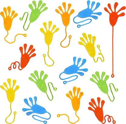 ingenious-gadgets Sticky Toys Novelty 10 Pcs Sticky Hands, Stretchy Sticky Fingers Fingers Fun Colorful Toys Gag Toy