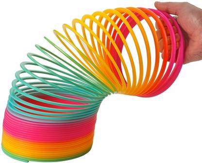 YuNiesto Extra Bouncy and Stretchy Rainbow Colour Spring Spring Gag Toy ...