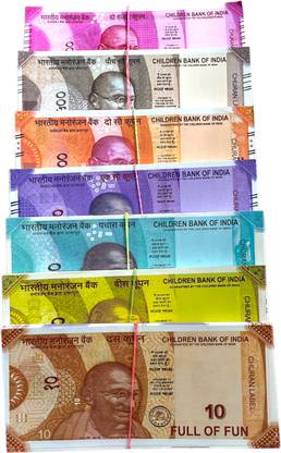 valuableplus Fake Notes (140 Nots) 10, 20, 50, 100, 200, 500, 2000 Playing Learn Money Skills Fake Money Toy Gag Toy