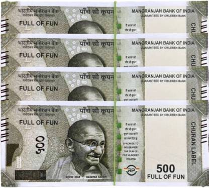 SKY GLORIOUS 500 rS Fake dummy notes ( 100x2 =200 notes ) Fake Note Game Set Multi-Color Note Set for Collection 2 Bundle Duplicate Money Gag Toy