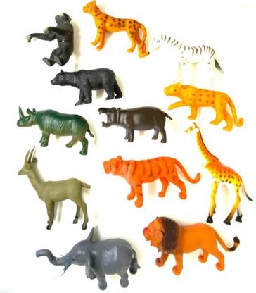 harish chandwadiya Zoo Wild 12 Animals Figures Toys for Kids Jungle, Animal Toy Set Play for Kids Gag Toy Gag Toy