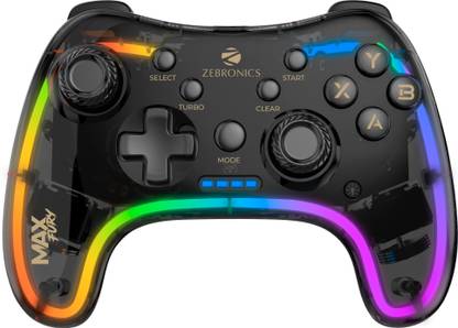ZEBRONICS Max Fury Wireless Quad Triggers Dual Motors Haptic USB  Gamepad