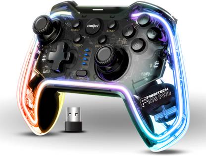 Frontech Fire Pro Wireless 2.4GHz Gaming Controller| Dual Vibration Motors| RGB (GP-0002) USB  Gamepad
