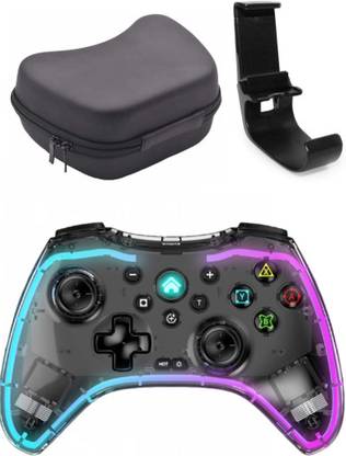 Lantech Wireless RGB & Vibrator Gaming Controller Gamepad with Free Pouch & Mobile Clamp Bluetooth  Gamepad